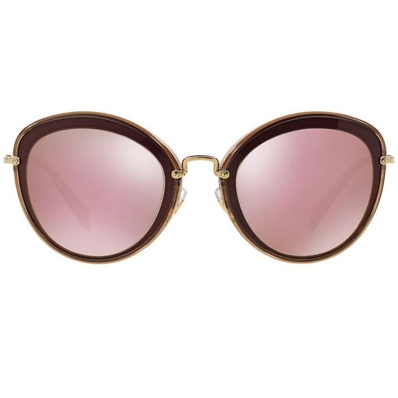 Miu Miu Pink Mirrored Sunglasses Bordeaux/Brown - Picture 2 of 5